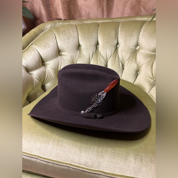 Texas Hat Company ~3X Wool Blend Felt HAT~4" Brim RODEO Cowboy Western.  7 3/8 - Picture 7 of 12
